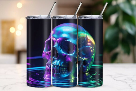 Download Iridescent Skull Fluorescent Paint Tumbler - Fluorescent Collection