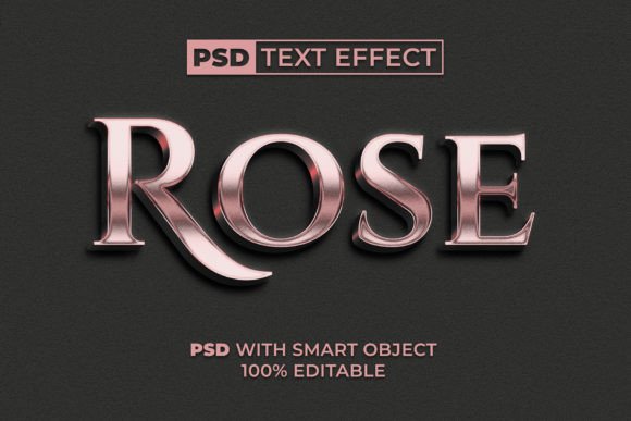 Download PSD Rose Gold Text Effect 3D Style - Style Collection