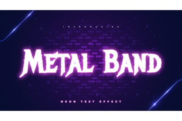 Download Metal Band Text Style with Neon Effect - Style Collection