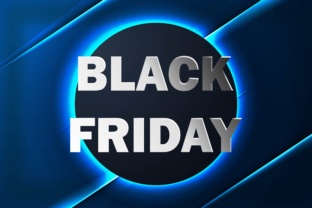 Download Black Friday Sale Banner with Neon Background Template - Round Collection