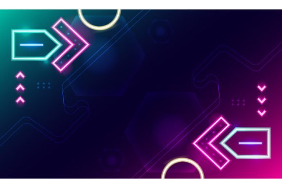 Download Neon Light Effect Design Background - Round Collection