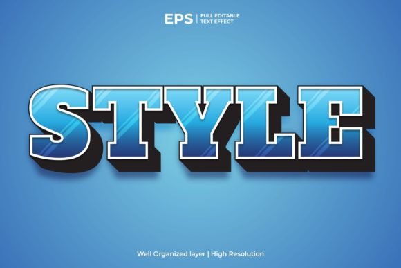 Download 3d Blue Style Editable Text Effect - Style Collection