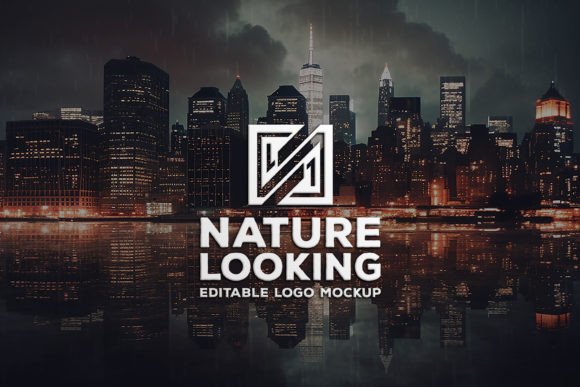 Download Logo Mockup on New York City Background - Round Collection