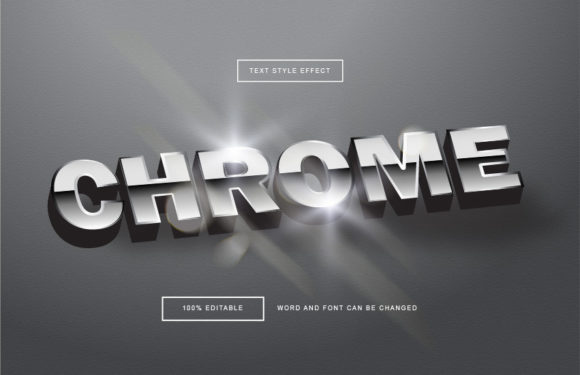 Download Silver Chrome Text Style Effect - Style Collection
