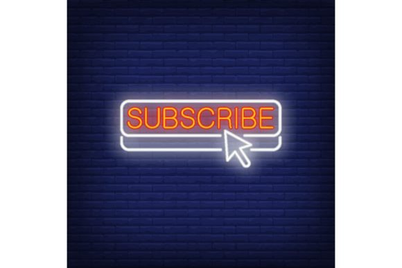 Download Subscribe Button Neon Sign. Luminous Sig - Neon sign Collection