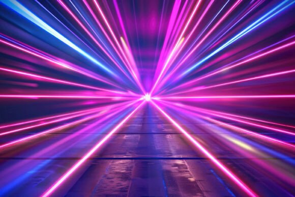 Download Neon Laser Light Background Wallpaper - Round Collection