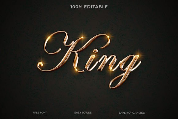 Download King PSD 3d Gold Text Style Effect - Style Collection