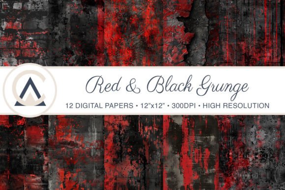 Download Seamless Red Black Grunge Backgrounds - Round Collection