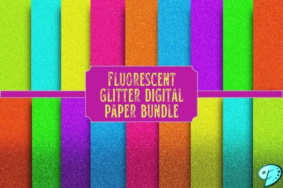 Download Fluorescent Glitter Digital Paper Bundle - Digital Collection