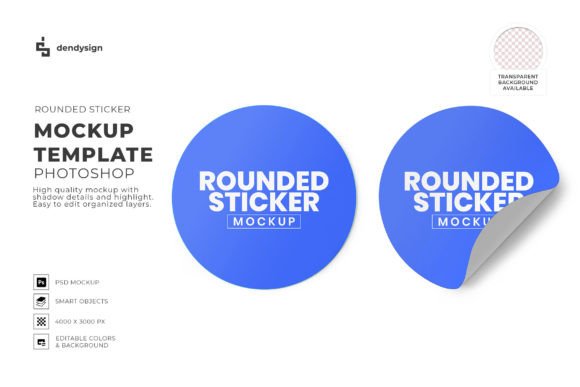 Download Rounded Sticker Mockup Photoshop - Round Collection