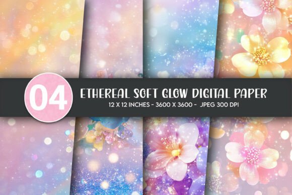 Download Ethereal Soft Glow Digital Paper - Digital Collection