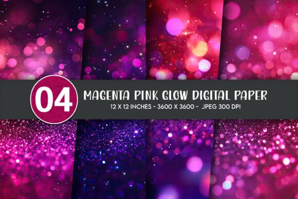 Download Magenta Pink Glow Digital Paper - Digital Collection