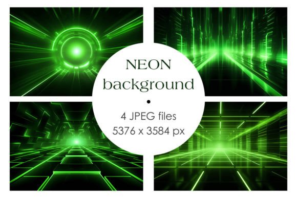 Download Green Neon Background - Round Collection