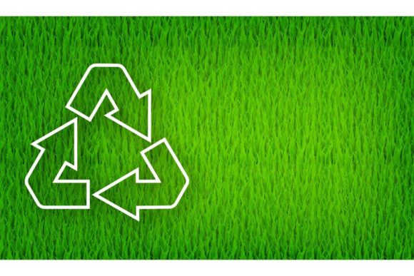 Download Recycling Symbol on Green Background. - Round Collection