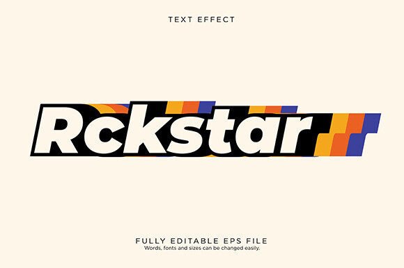 Download Editable Text Style Effect - Rockstar - Style Collection