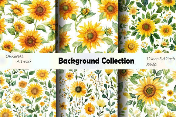 Download Sunflower Background Wallpaper Seamless - Round Collection