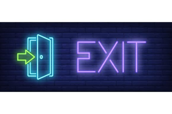 Download Exit Neon Sign. Glowing Inscription with - Neon sign Collection