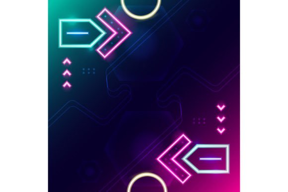 Download Neon Template Banner Background Design - Round Collection