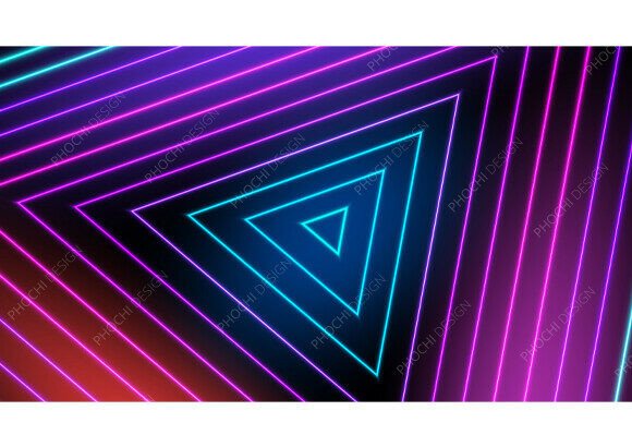 Download Neon Abstract Background Glow Triangles - Round Collection