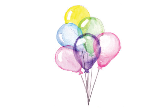 Download Bundle of Balloons in Watercolor Style - Premium Resources