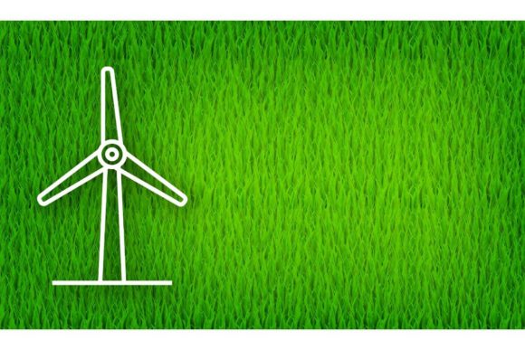 Download Windmill Icon on Green Background. Solar - Round Collection