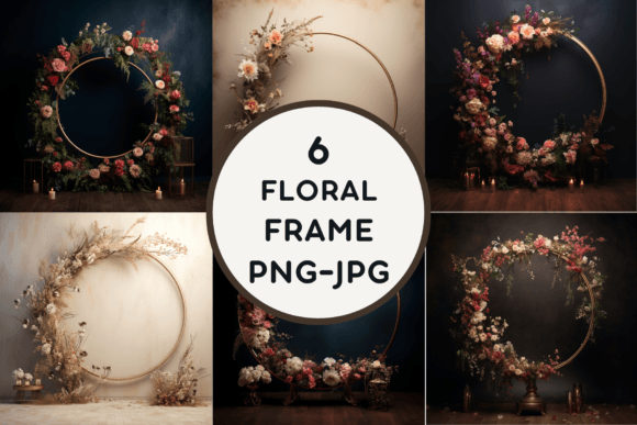 Download Boho Round Floral Fame PNG-JPG - Round Collection
