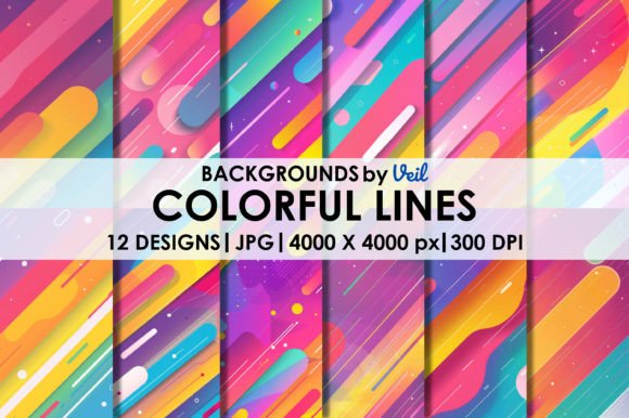Download Colorful Lines Digital Paper - Digital Collection