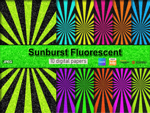 Download Sunburst Fluorescent Background - Round Collection