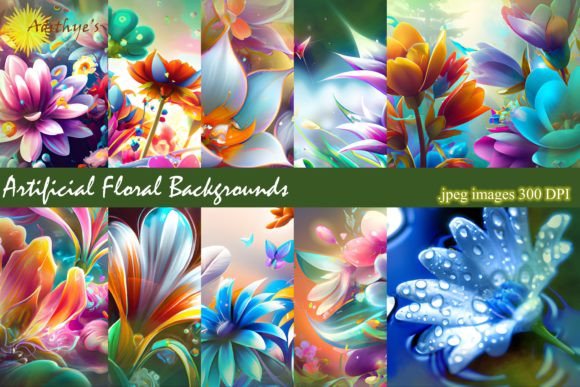 Download Artificial Floral Backgrounds - Round Collection