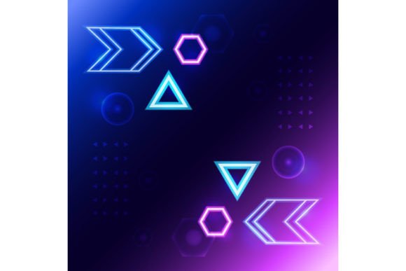 Download Neon Template Banner Background Effect - Round Collection