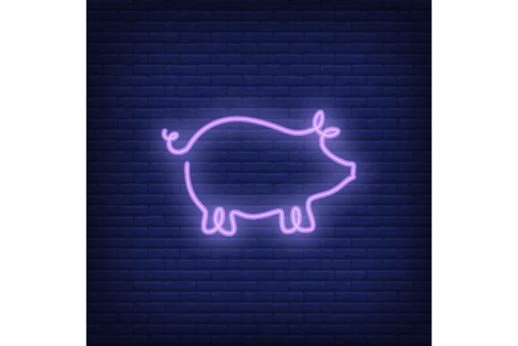 Download Pig Shape Neon Sign Template. Night Brig - Neon sign Collection
