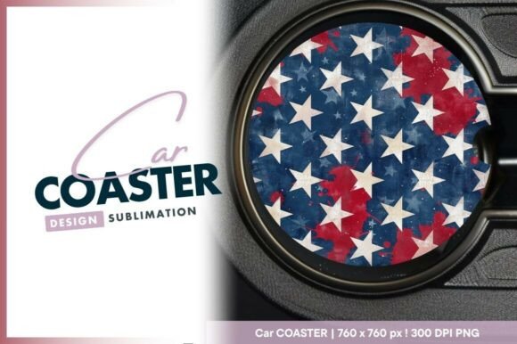 Download Patriotic Round Car Coaster Png Design - Round Collection