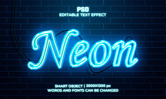 Download 3d Neon Font Style Effect Mockup - Style Collection