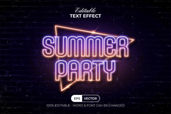 Download Summer Party Text Effect Neon Style - Style Collection
