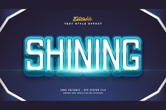 Download Bold Text Style in Blue Shining Effect - Style Collection
