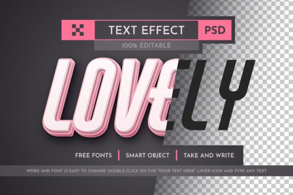 Download Lovely Editable Text Effect, Font Style - Style Collection