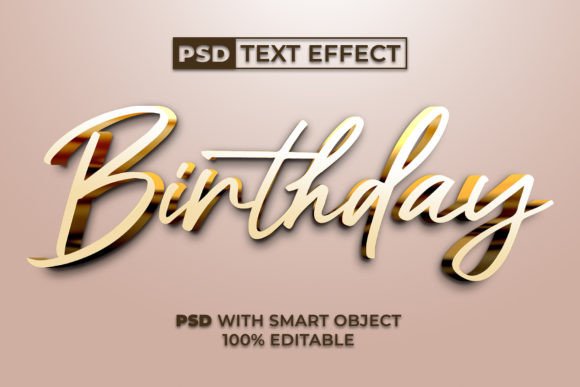Download Birthday Text Effect Gold Style - Style Collection