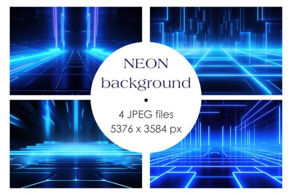 Download Blue Neon Background - Round Collection
