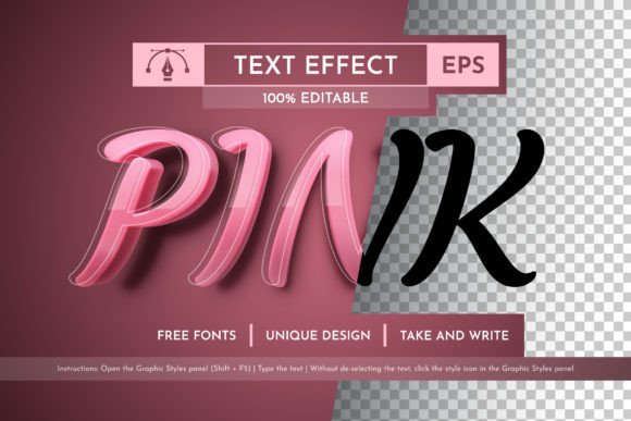 Download Pink Editable Text Effect, Graphic Style - Style Collection
